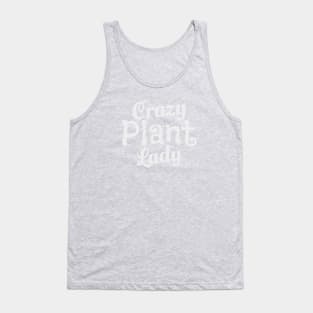 Crazy plant lady. Green and White Color Tank Top